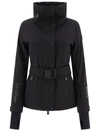 Moncler Hainet Belted Snow Jacket In Black