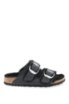Birkenstock Arizona Big Buckle Narrow Leather Sandal In Black