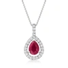 Ross-simons Ruby And . Diamond Pendant Necklace In 14kt White Gold In Multi