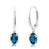 Nicole Miller 10k White Or Yellow Gold Oval Cut 6x4mm Gemstone Dangle Lever Back Earrings For Women With Push Back In Multi