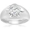 Pompeii3 1 1/2ct Diamond Solitaire Mens Belcher Wedding Ring 14k White Gold In Multi