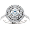 Pompeii3 1 Ct Diamond Ex3 Lab Grown Double Halo Engagement Ring 10k White Gold In Multi