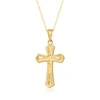 Canaria Fine Jewelry Canaria 10kt Yellow Gold Beveled-edge Cross Pendant Necklace In Multi