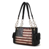 Mkf Collection By Mia K Alaina Vegan Leather Women's Flag Shoulder Bag In Black