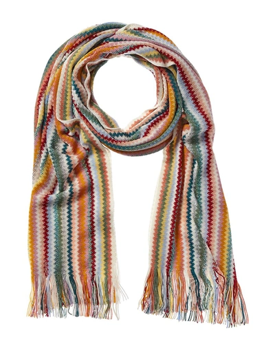 Missoni Wool-blend Scarf In White