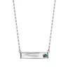 Rachel Glauber Ra Rhodium Plated Lab Created Diamond Bar Neckalce In Green