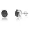 Vir Jewels 5.50 Cttw Oval Shape Black Diamond Stud Earrings .925 Sterling Silver Prong Set In Silver