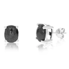 Vir Jewels 5 Cttw Oval Shape Black Diamond Stud Earrings .925 Sterling Silver Prong Set In Silver