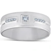 Pompeii3 1/4 Ct Diamond Mens Wedding Band High Polished 7mm Ring In Multi
