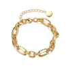 Rachel Glauber 14k Gold Plated Link Chain Bracelet In Gold