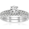 Pompeii3 1 Ct Diamond Engagement Wedding Ring French Pave Set 14k White Gold In Multi