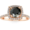 Pompeii3 2 1/2 Ct Black & White Diamond Cushion Halo Engagement Ring In Multi