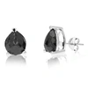 Vir Jewels 5 Cttw Pear Shape Black Diamond Stud Earrings .925 Sterling Silver Prong Set In Silver