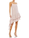 Mac Duggal Sequined Ruffle Hem Sleeveless Cocktail Dress In Multi