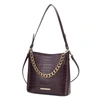 Mkf Collection By Mia K Bizzy Faux Crocodile-embossed Vegan Leather Women's Shoulder Handbag In White