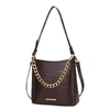 Mkf Collection By Mia K Bizzy Faux Crocodile-embossed Vegan Leather Women's Shoulder Handbag In Gold