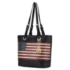 Mkf Collection By Mia K Vera Vegan Leather Patriotic Flag Pattern Women's Tote Bag In Black