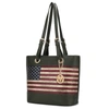 Mkf Collection By Mia K Vera Vegan Leather Patriotic Flag Pattern Women's Tote Bag In Green