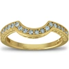 Pompeii3 1/5 Ct Diamond Curved Wedding Engagement Ring Enhancer Band 14k Yellow Gold In Multi