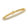 Ross-simons 1.00- Diamond Twisted-link Bracelet In 18kt Gold Over Sterling In Multi