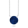 Nicole Miller Sterling Silver Gemstone Round Solitaire Pendant Necklace On 18 Inch Adjustable Chain In Multi