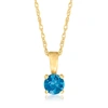 Rs Pure Ross-simons London Blue Topaz Pendant Necklace In 14kt Yellow Gold. 16 Inches In Multi