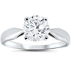 Pompeii3 1 1/2ct 4-prong Enhanced Diamond Solitaire Engagement Ring 14k White Gold In Multi