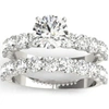 Pompeii3 2 1/2 Ct Diamond Round Cut Engagement Ring Matching Wedding Band 14k White Gold In Multi