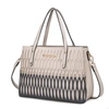 Mkf Collection By Mia K Quinn Triple Compartment Color Block Tote Bag In Grey