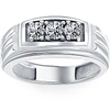 Pompeii3 3/4ct Diamond Mens 14k White Gold Wedding Ring In Multi