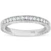 Pompeii3 1/5ct Diamond Vintage Womens Wedding Ring Stackable 14k White Gold Band In Multi