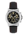 Versace New Chrono Strap Watch In Silver