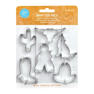 R & M International 6 Piece Mini Tex Mex Cookie Cutter Set In Silver