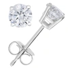 Vir Jewels 1/2 Cttw Diamond Stud Earrings 14k White Gold Round Push Backs 4 Prong In White