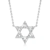 Ross-simons Diamond Star Of David Necklace In Sterling Silver In Multi