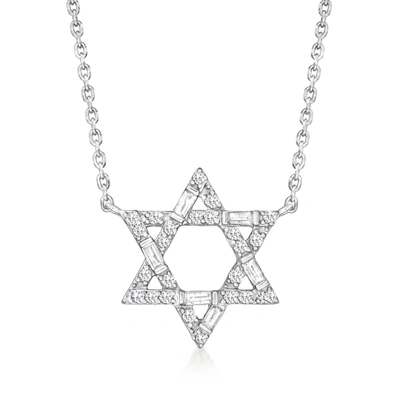ROSS-SIMONS DIAMOND STAR OF DAVID NECKLACE IN STERLING SILVER