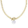Rachel Glauber Ra 14k Gold Plated White Charm Necklace