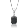 Vir Jewels 3 Cttw Oval Shape Black Diamond Pendant Necklace Sterling Silver With Chain In Silver
