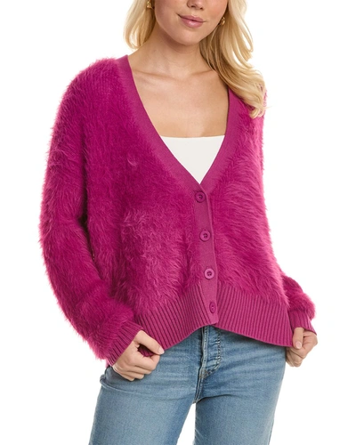Central Park West Winnie Hairy Yam Cardigan In Pink