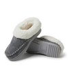 Dearfoams Women's Nyla Felted Plaid Moccasin Toe Clog Slipper In Grey
