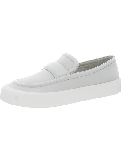 Vince Ghita Womens Faux Leather Lifestyle Loafers In White