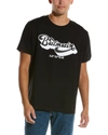 Balmain Black Crewneck T-shirt With 70s Logo Print In Organic Cotton Man In Black