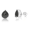 Vir Jewels 4 Cttw Pear Shape Black Diamond Stud Earrings .925 Sterling Silver Prong Set In Silver