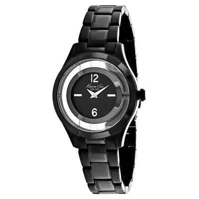 Kenneth Cole Kenneth  Cole Black Dial Black Ion-plated Ladies Watch 10026948 In Black / Grey