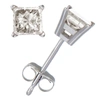Vir Jewels 2/3 Cttw Princess Cut Diamond Stud Earrings 10k White Gold 4 Prong With Push Backs In White