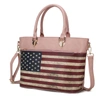 Mkf Collection By Mia K Lilian Vegan Leather Women's Flag Tote Bag In Pink
