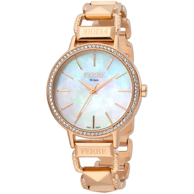 Ferre Milano Women's Mother Of Pearl Dial Watch In Gold Tone / Mop / Mother Of Pearl / Rose / Rose Gold Tone