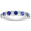 Pompeii3 1 1/2 Ct Blue Sapphire & Diamond Wedding Ring 14k White Gold In Multi