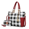 Mkf Collection By Mia K Bonita Checker Tote Handbag For Women's In Red