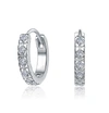 Rachel Glauber Rg 14k Yellow Gold With Diamond Cubic Zirconia Huggie Hoop Earrings In White